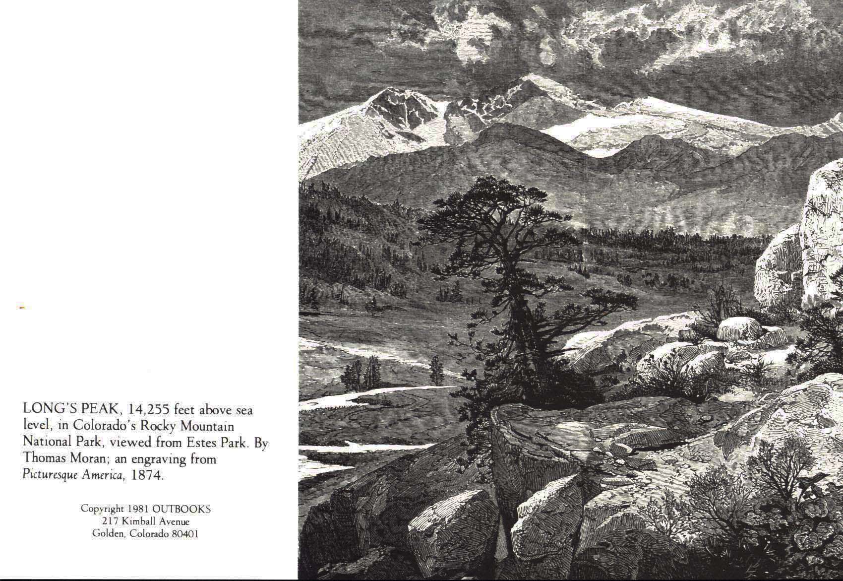 colorado rocky mountains notecards. vist0091 Longs Peak